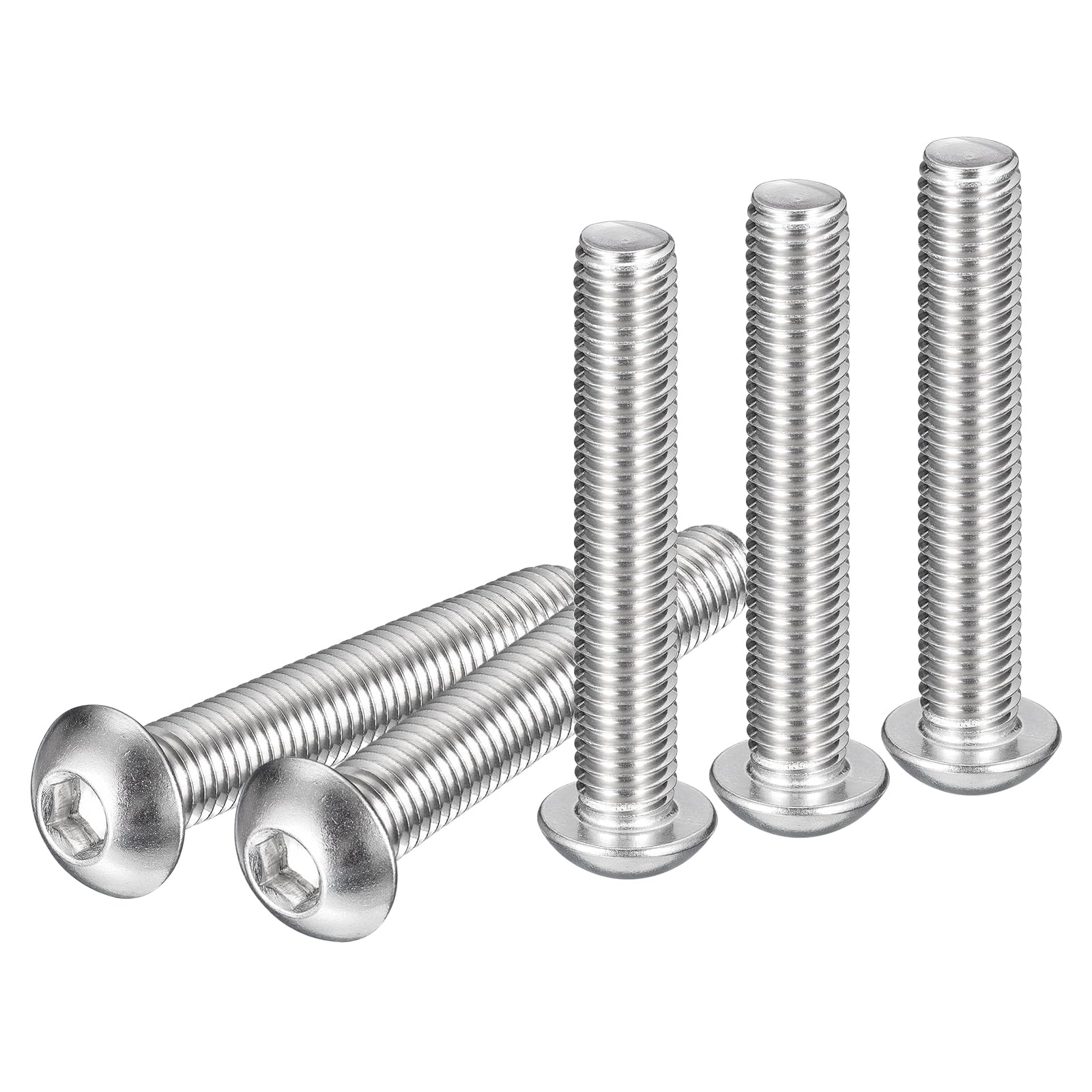 DTGN M10-1.5x60mm Button Head Socket Cap Screws - 5Pack - Good for Machine - 304 Stainless Steel 18/8 - Hex Drive Full Thread Fasteners — image 1