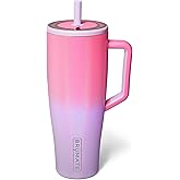 BrüMate Era 40 oz Tumbler with Handle and Straw | 100% Leakproof Insulated Tumbler with Lid and Flexible SoftSip Straw | Made of Stainless Steel | Cup Holder Friendly Base | 40oz (Cotton Candy)