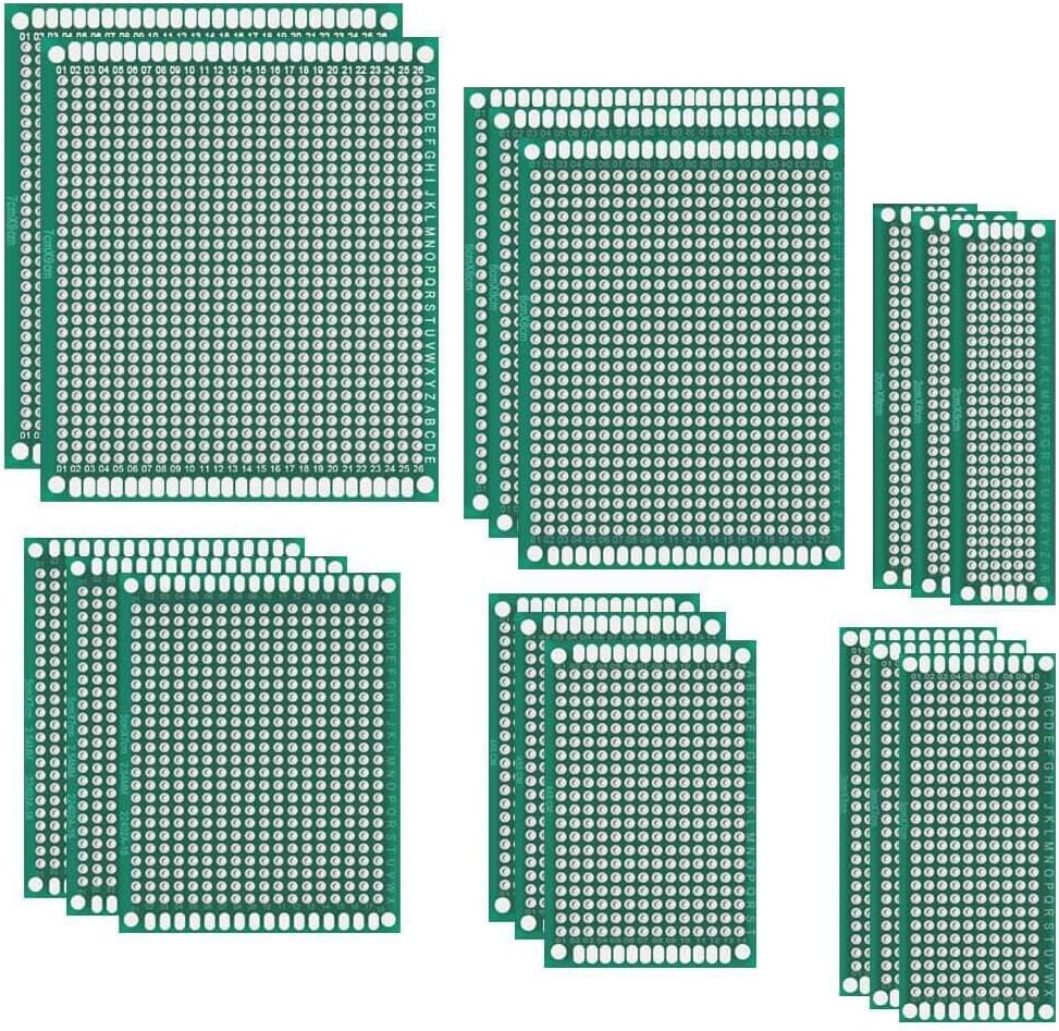 Paxcoo 17 Pcs Double Sided PCB Board Prototype Kit for DIY, 6 Sizes