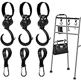 6Pcs Hooks for Walker Rollator Wheelchair Stroller Basket Ttray Accessories for Seniors Basket Clips 2 Design 360&deg;Rotation Hooks and Closed Hooks Bag Hanger Gift for Elderly