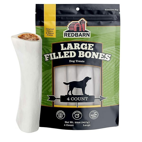 REDBARN PET PRODUCTS LARGE FILLED DOG BONES, CHEESE...
