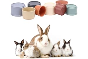 Fuyamp 8 Pcs Stacking Cups for Rabbits,Multi-Colored Reusable Stack up Bunny Cups of Different Sizes,Nesting Toys for Hamster and Other Small Animals Hiding Food and Playing