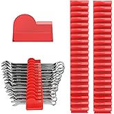 Mudygelay 52 pcs Modular Wrench Organizers for Tool Drawers - Wrench Rack with Metric&SAE Labels, Perfect Tool Storage Holder. Gift for Father or Boyfriend.(Red)