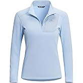Pioneer Camp Women's Fleece Lined Quarter Zip Pullover Lightweight Thermal Sweatshirts Long Sleeve Running Athletic Tops