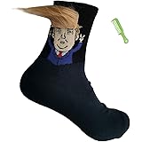 Donald Trump Hair Socks Unisex Funny Crew Socks President Inspired Character Socks Novelty 3D Socks for husbands birthday