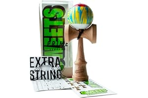 Sweets Kendamas Grain Split Kendama, Improves Hand Eye Coordination, Reflexes, Sticky, Extra String Accessory Gift Bundle (CMYK)