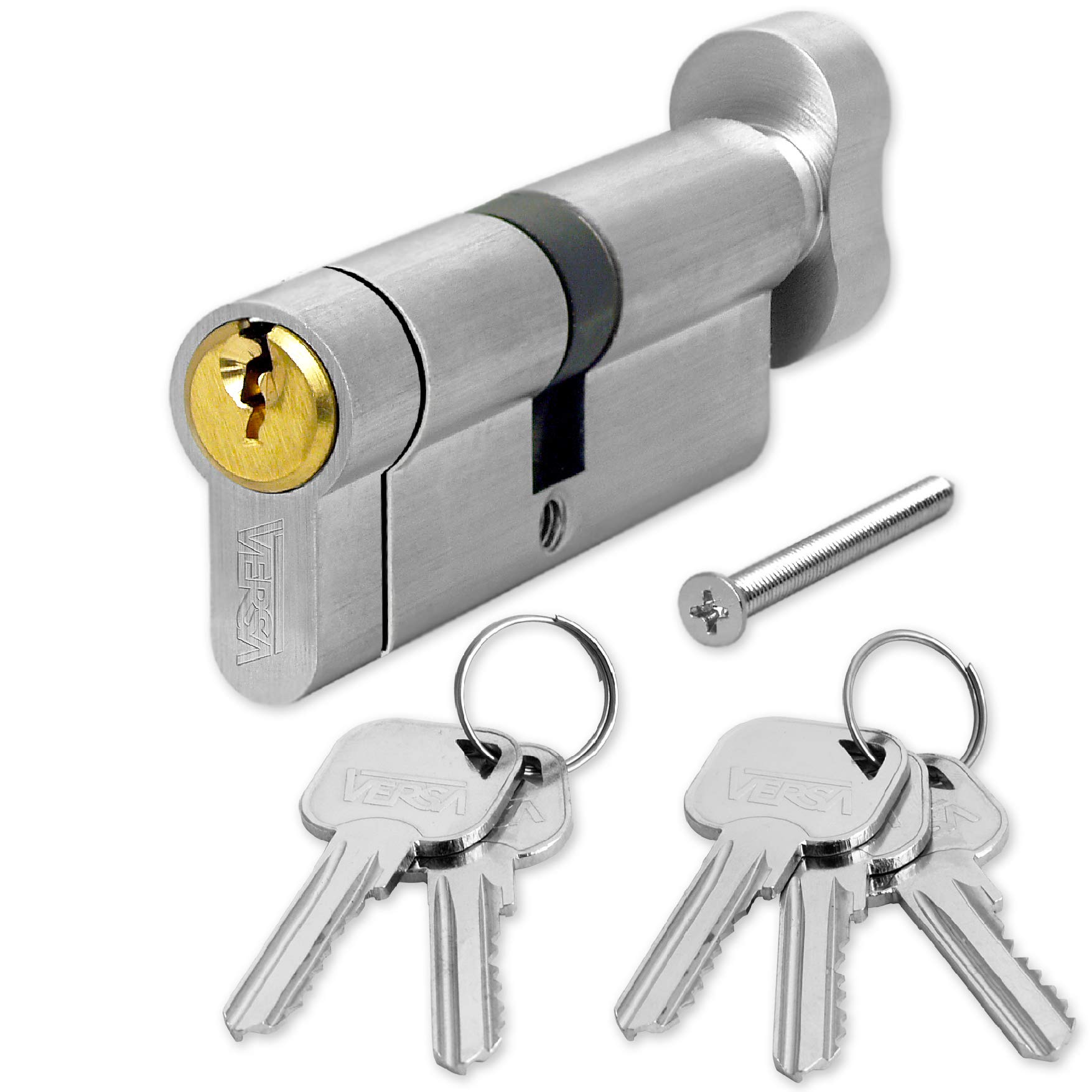 VERSA Dual Finish Euro Cylinder Lock Barrel Thumb Turn ( 35mm(T) X 35mm)