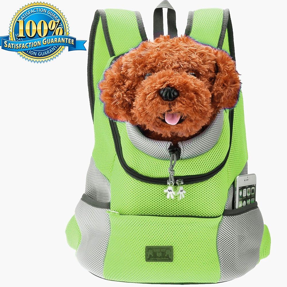 Aoxsen Pet Carrier Backpack Bag Pet Dog Cat Puppy Portable Airline Travel Approved Carrier Breathable Mesh Adjustable Front Bag Head Out Design Double Shoulder Padded Bike Hiking Outdoor