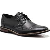 Titan03 Men's Spectator Tweed Plaid Two Tone Wingtips Oxfords Perforated Lace Up Dress Shoes