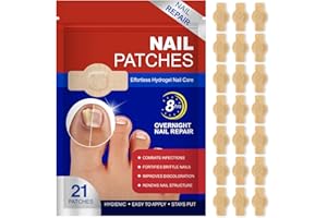 KITNOBLIS Nail Patches for Toenails, 21PCS Nail Ingrown Toenail Treatment - 8-Hour Overnight Hydrogel Repair for Toenail & Fingernail, Strengthen Brittle Nails, Nail Treatment Patches for Toenail