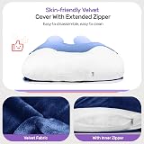 Nuliie Pregnancy Pillow U Shaped Full Body Maternity Support Navy Velvet Cover view 6