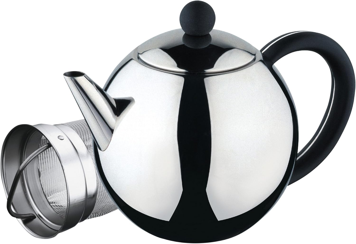 Café Ole Rondo Stainless Steel Tea Pot Easy Pour Teapot with Infuser