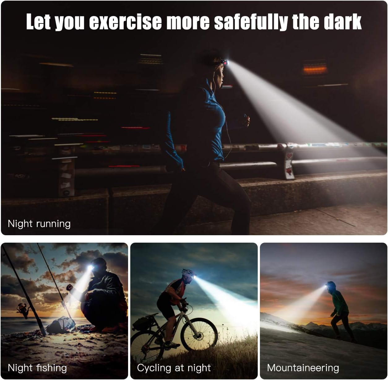 18650 USB Led Headlamp Rechargeable With Red And White light Optiont 360 Degree Headlamps Include 2PC 3.7V Rechargeable Battery 8000 Lumens And Waterproof, 7 Lighting Modes, For Adults Kids Camping - - 