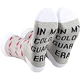 2 Pairs Color Guard Sock Color Guard Gift Flag Girl Gift Senior Color Guard Gifts Color Guard Themed Socks Gift ( MY COLOR GUARD ERA)