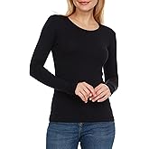 Brix Essentials Women's Classic-Fit Long-Sleeve Crewneck T-Shirt Super Soft Tagless.