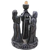 Ebros Gift Wicca Triple Goddess Young Maiden Expecting Mother and Old Crone Pagan Decorative Backflow Incense Cone Burner Figurine Sacred Moon Feminist Cycles of The Years Celtic Triune Symbol Statue