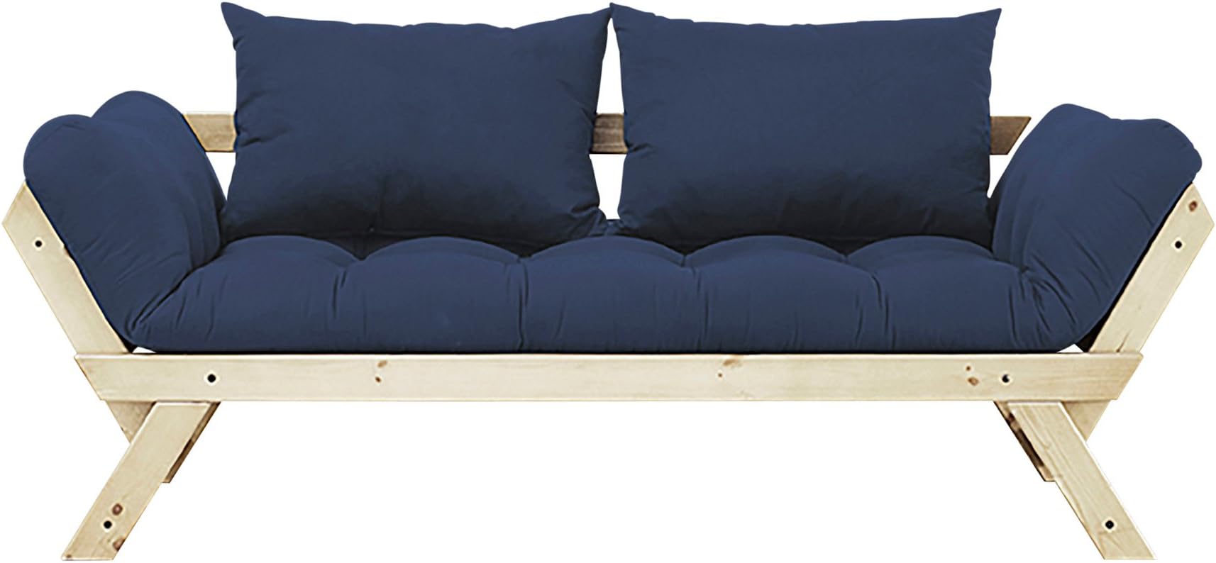 Fresh Futon Bebop Convertible Futon Sofa/Bed, Natural Frame, Navy Mattress