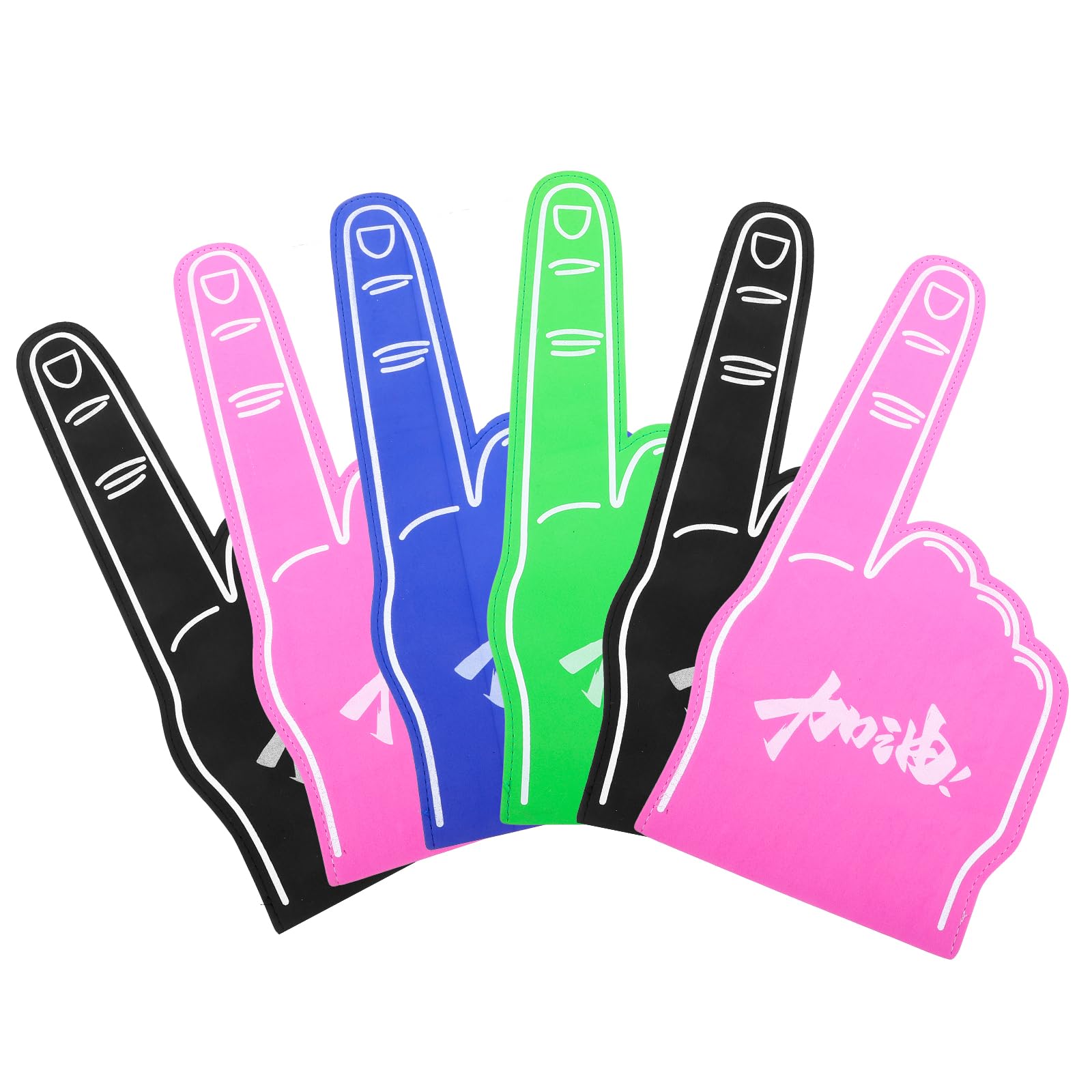 Toddmomy 6pcs Large Foam Hands for Cheerleading Cheer Foam Finger Hand Gloves for Sports Events Games