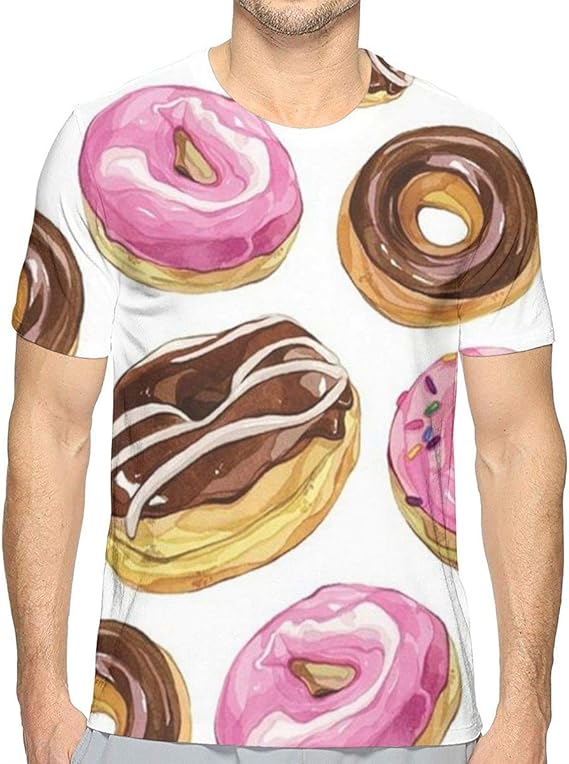 Amazon Co Jp Tシャツ チョコレートジェリービーンズドーナツ 半袖 服 メンズ 夏 カジュアル ファッション 丸襟 柔らかい 快適 服 ファッション小物
