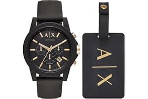 A｜X ARMANI EXCHANGE AX Armani Exchange Chronograph Watch for Men with Leather, Stainless Steel or Silicone Band