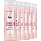 Suave Hydra Gloss Sulfate Free Shampoo with Glycolic Acid & Camellia Flower Oil for Hydrated, Smooth, Glossy Shine, 6 Count, 12.6 FL OZ
