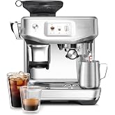 Breville BES881BSS Barista Touch Impress, Brushed Stainless Steel | Enjoy cold extraction functionality for cold brew beverages with this semi-automatic espresso machine with built-in grinder