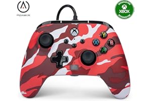 PowerA Enhanced Wired Controller for Xbox Series X|S - Red Camo, gamepad, wired video game controller, gaming controller, works with Xbox One