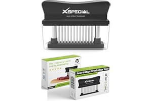 XSpecial Meat Tenderizer Tool 48 Blades Stainless Steel - Kitchen Cooking Gadgets Tools with Ultra Sharp Needle That Makes Steak & Chicken Tender - No More Hammer, Meat Pounder Or Mallet