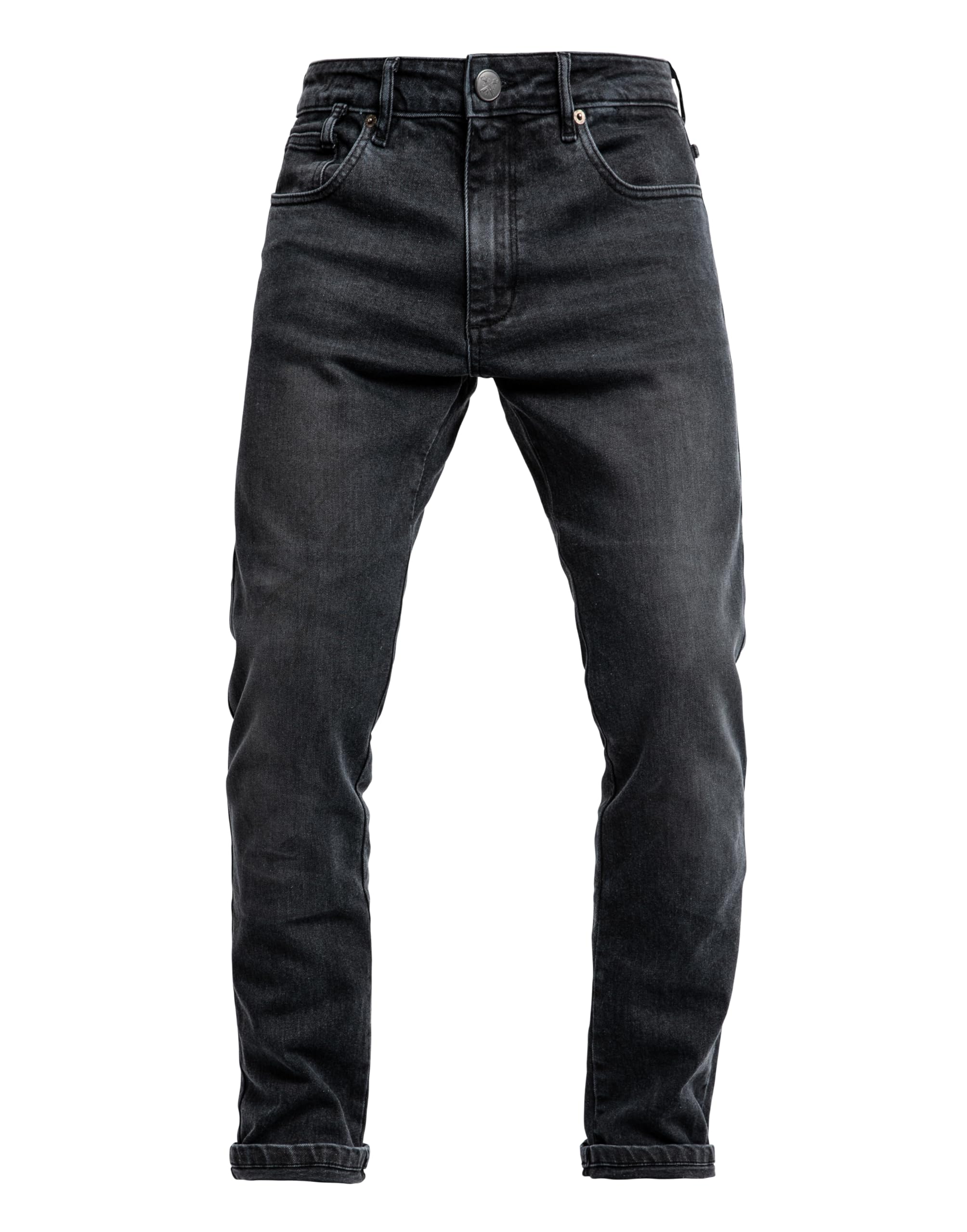 Photo 1 of John Doe Pioneer Mono Motorcycle Jeans for Men - Urban Slim Fit Riding Pants with AAA XTM-Fiber Protection, Water-Repellent & Breathable Streetwear Style - Used Black - 38/32