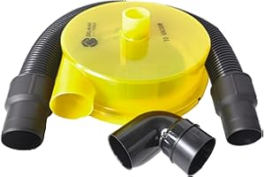 Delmar Tools Low Profile Dust Separator With Lifetime Warranty, Wet/Dry Shop Vacuums, 99% Efficiency, Included 90° Adapter and 2.5" Hose, Attaches to 5 Gallon Buckets in Seconds, Maximum Suction