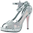 Leg Avenue - Starlight Riemchen Sandalette - Silber - 40