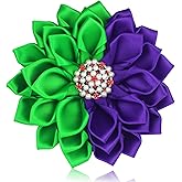 Greek Sorority Flower Brooch Pin for Women Soror Deltaa Sorority Paraphernalia Gift Sisterhood Jewelry Pearl Purple Crosage 5.5" for Clothing (Violet Flower)