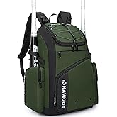 KAVIGOR Baseball Bag for Youth and Adult, Softball Bag 50L Large Capacity Holds 4 Bats, Equipment Backpack with Shoes Compartment