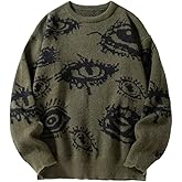 YTRPI Women Men Sweater Long Sleeve Crewneck Y2K Graphic Casual Knitted Pullover Sweater