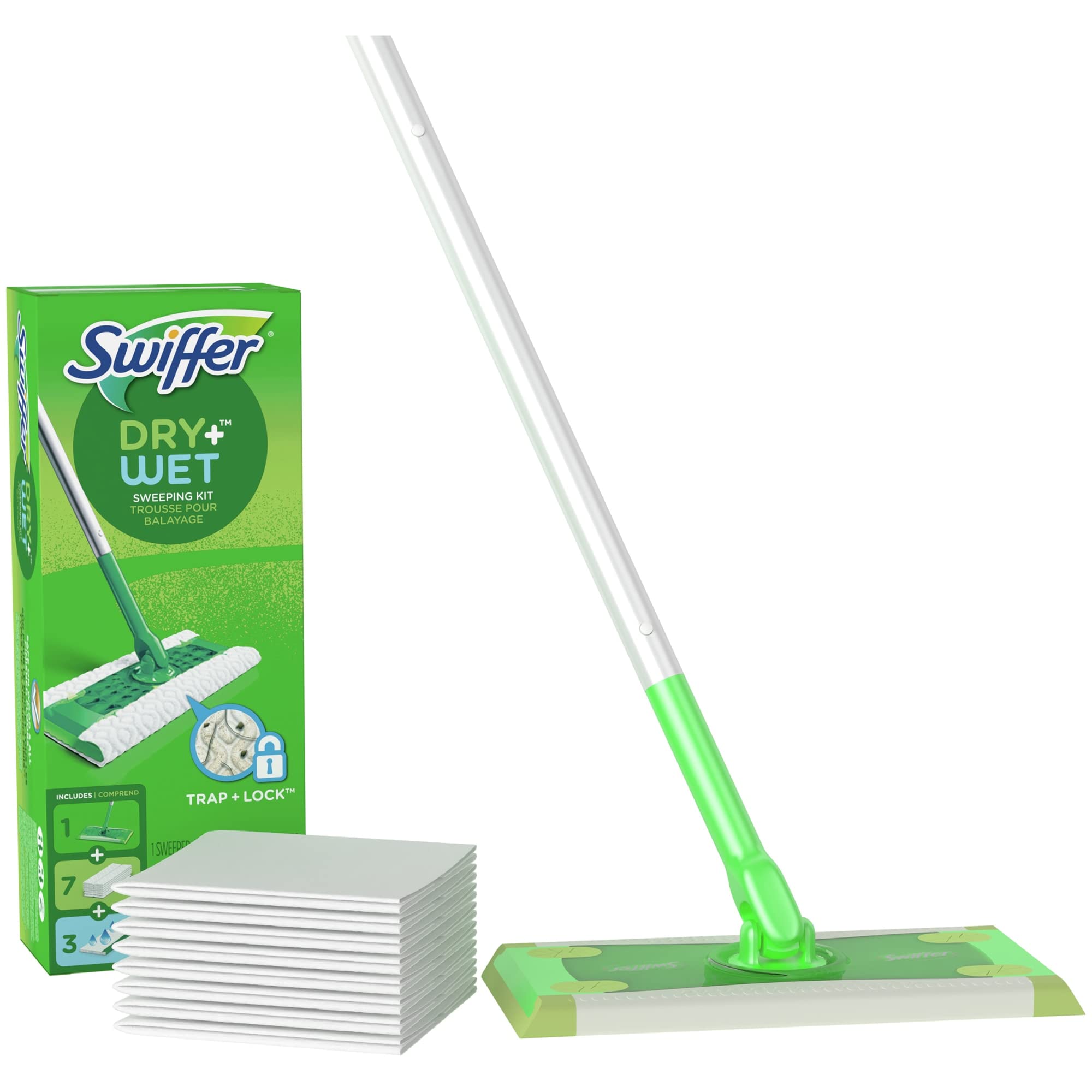 Swiffer PG-7631 Sweeper 2-in-1 starter kit for floor cleaners with mop and broom
