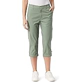 Gloria Vanderbilt Womens Cargo Capri Tab Roll Cuff with Zip Front and Elastic Waist Standard