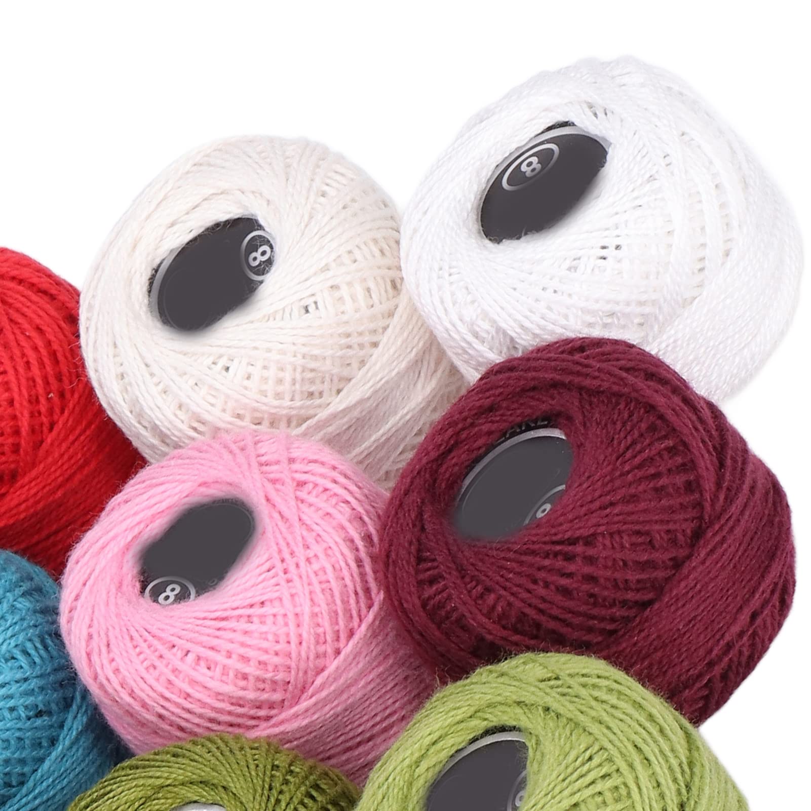 16Pcs Crochet Thread Set Balls, Colorful Cotton Crochet Yarn for Crocheting Hardanger Cross Stitch Needlepoint Hand Embroidery