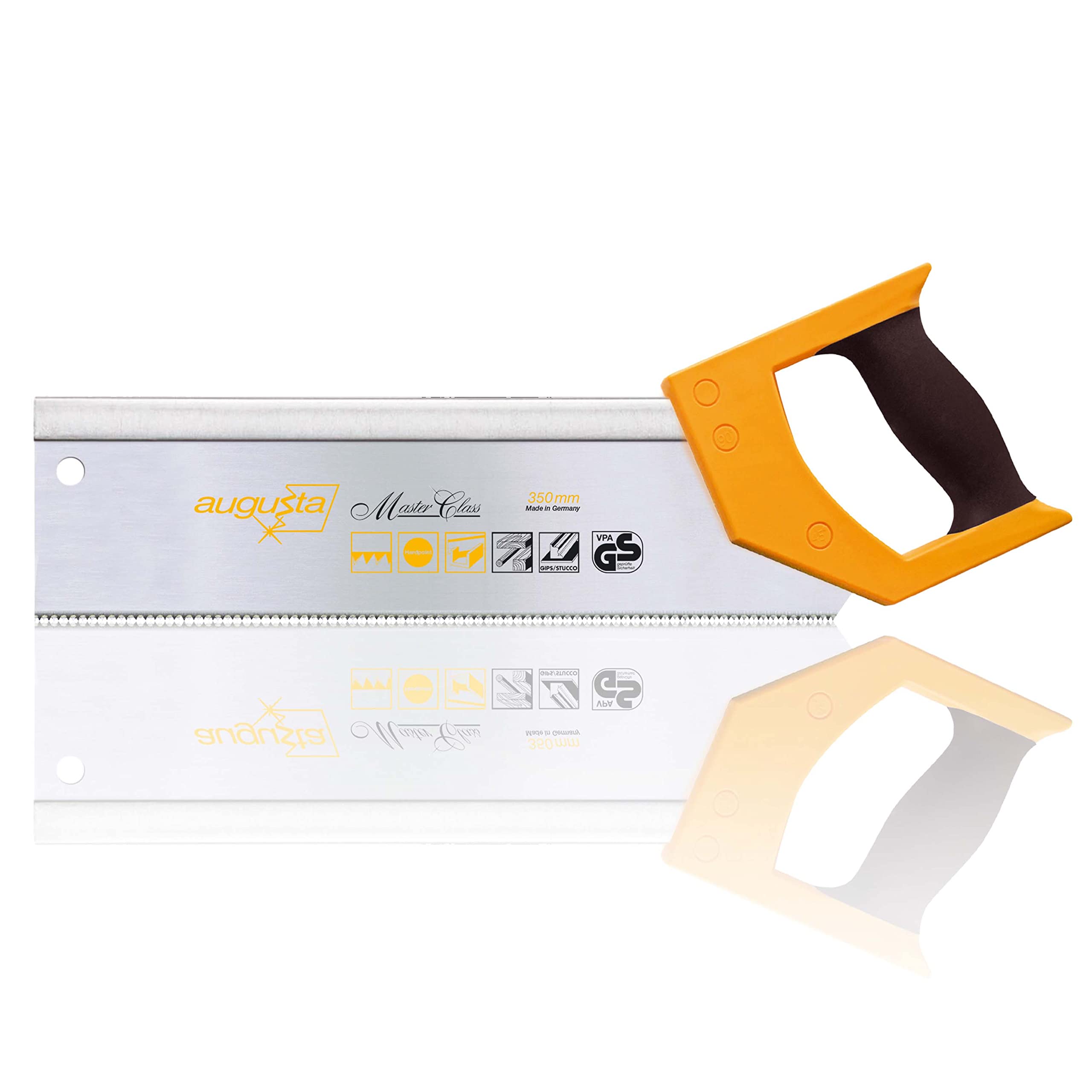 Augusta-Heckenrose Backsaw 350 mm - Special Hand Saw with 2-Component Soft Grip - Multi-Purpose fine Saw for Wood, Plaster and Stucco - Pointed Teeth for Precise cuts