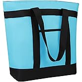 CIVJET Insulated Reusable Tote Bag for Grocery Shopping for Women/Men, Pizza/Food Delivery Bag to Keep Food Cold/Hot for Commercial Food Transport, Cooler bags for Travel/Beach/Picnic, Blue