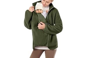 risfzuwb Women Fleece Zip Up 2 in 1 Baby Wearing Jacket Maternity Sweater Thicken Kangaroo Clothes