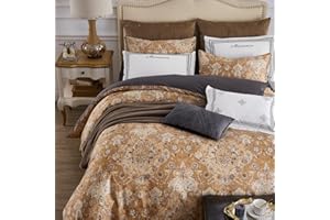 Cupocupa Duvet Cover King Size Set Boho Floral Pattern King Duvet Cover Set for King Size Bed Vintage Soft Bedding Leaf 100% Polyester Print Paisley Duvet Cover with Pillowcases