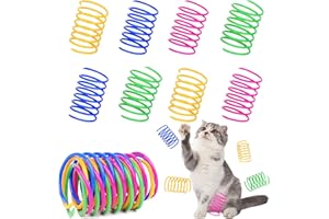 AIMICOCA 40 Pack Cat Spring Toy, Interactive Cat Toy for Indoor Cats Plastic Coils Colorful Springs Cat Toys Active Healthy Fitness Play Coil Spiral Springs Kitten Toys for Swatting, Biting, Hunting
