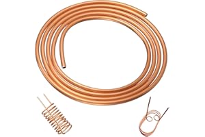 KWOKWEI 99.9% Copper Tube, 25/64" OD x 5/16" ID x 5 Ft T2 Pure Copper Tubing, Tube Wall: 3/64", Copper Refrigeration Tubing Seamless Hollow Copper Round Tube for Refrigerator, Air conditioners, DIY projects
