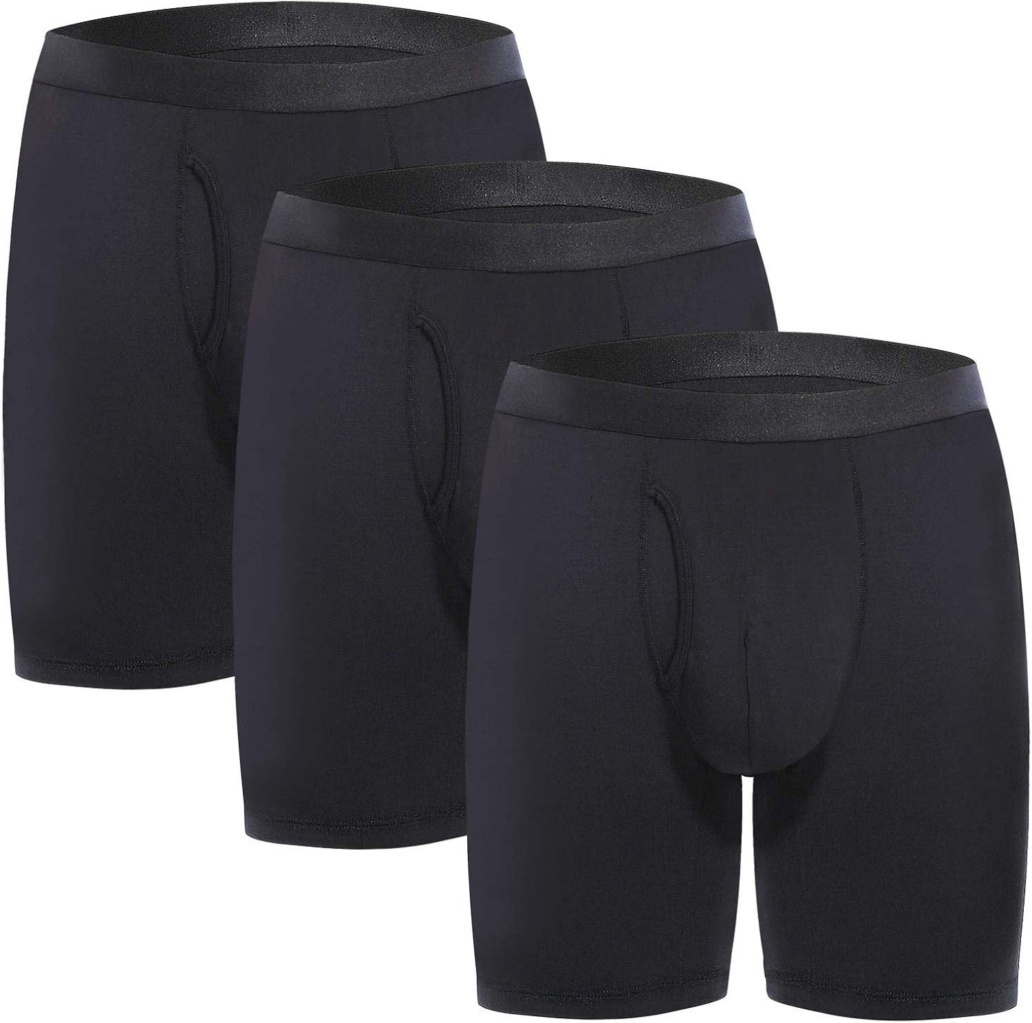 Men's Underwear OpenFly Comfort Soft Bamboo Long Boxer