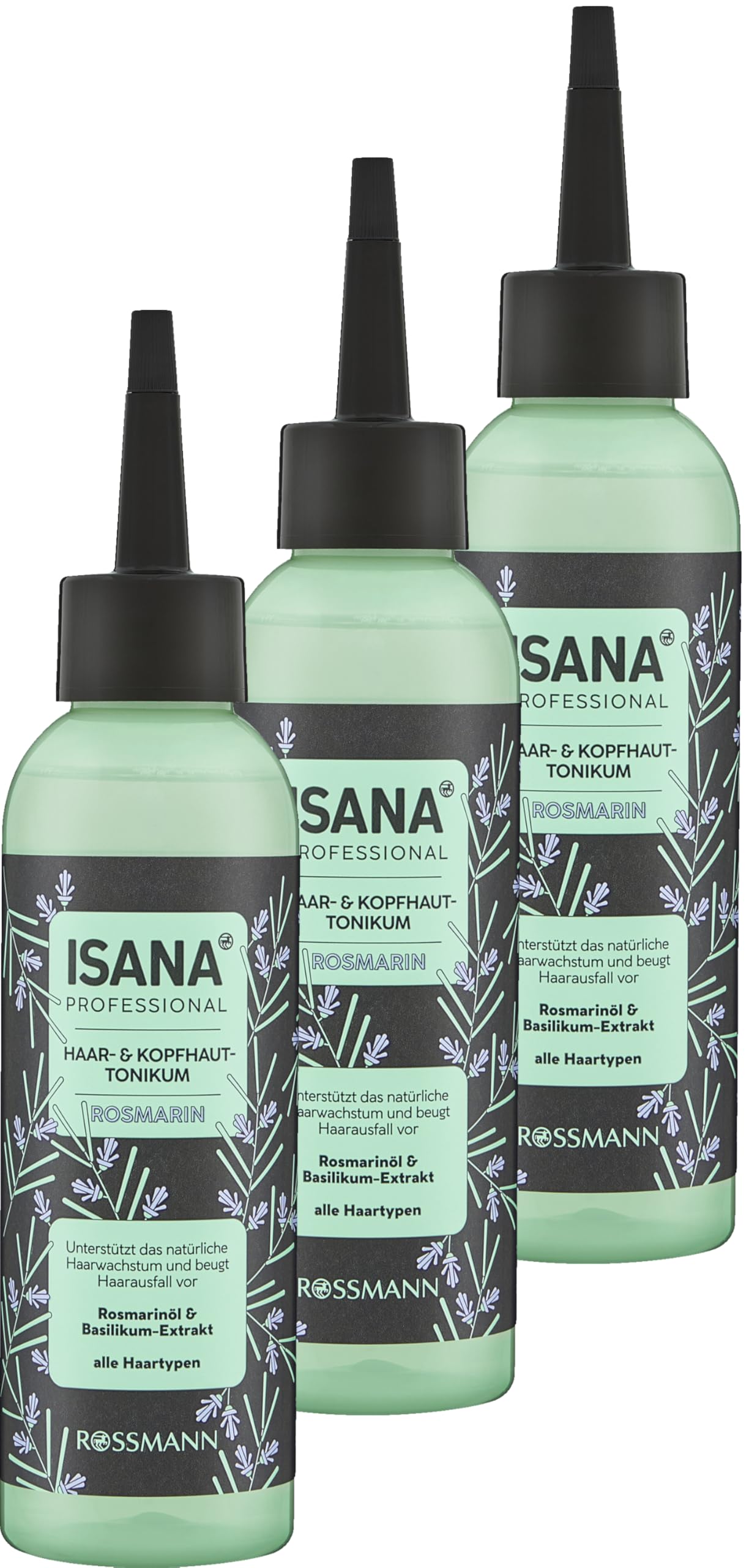 Hair & scalp tonic rosemary, 450 ml (3x 150 ml) - Supports natural hair growth, prevents hair loss - For all hair types