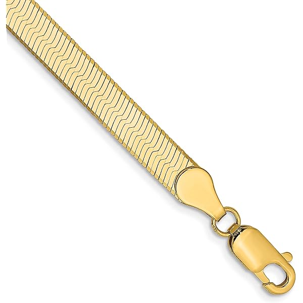 Amazon.com: IceCarats 14K Solid Yellow Gold 4mm Herringbone