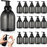 Uiifan 16 Pcs 17 oz Black Foaming Soap Dispenser Refillable Foam Pump Bottle Liquid Plastic Container for Kitchen Bathroom Commercial Concentrated or Regular Shampoo Body Wash Dish Liquid Soap