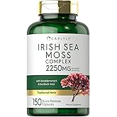 Carlyle Irish Sea Moss Capsules | 150 Count | Complex Formula with Bladderwrack & Burdock Root | Non-GMO & Gluten Free