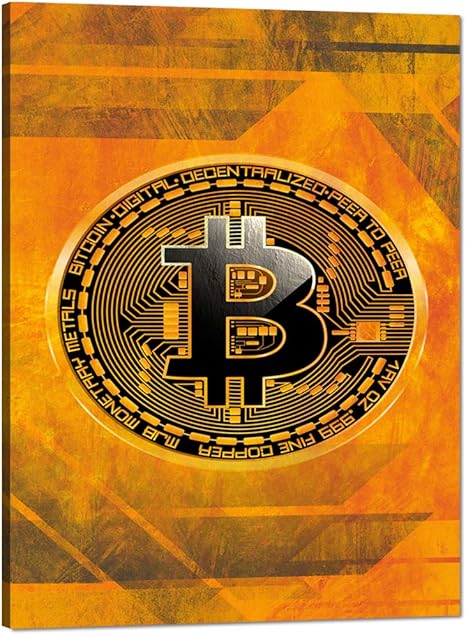 Yatsen Bridge Bitcoin Wall Art Pictures Motivational Posters Inspirational Quotes Canvas Painting Modern Inspiring Prints Artwork for Office Home House Decorations Framed Ready to Hang (36”Wx48”H)