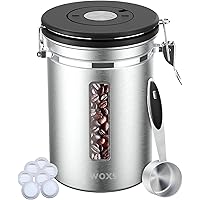 iwoxs Stainless Steel Coffee Canister Large Capacity Coffee Container 1.8L/60floz or 22oz Coffee Beans, Coffee Container…